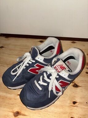 New Balance Navy and Red Kids Sneakers